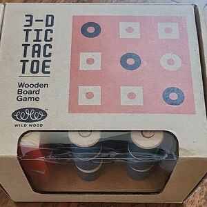 Wild Wood 3-D Tic Tac Toe Wooden Board Game